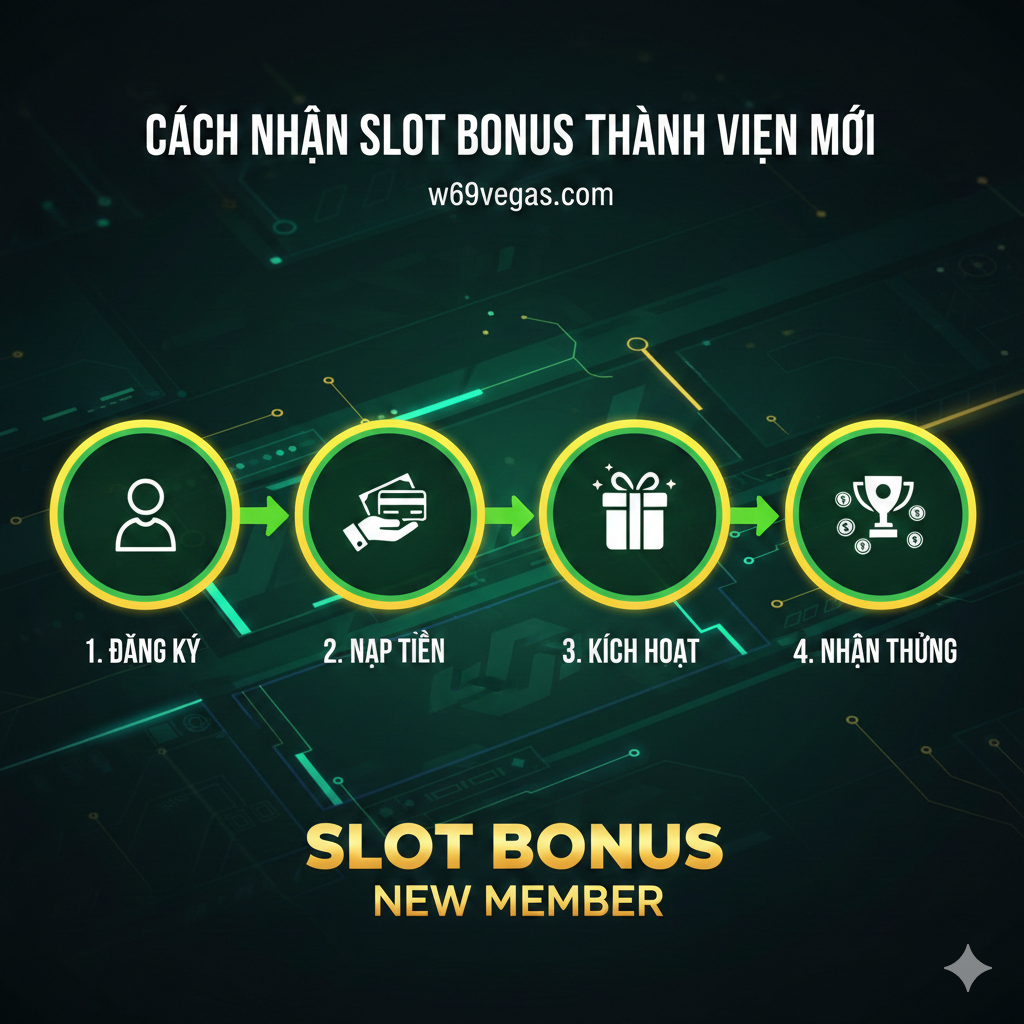 Hình ảnh thể hiện 3 lợi thế cạnh tranh của W69Vegas: Tốc độ rút tiền 5-10 phút (biểu tượng sét), Vòng cược 18x Thấp nhất (số 18 lớn), và Bonus không giới hạn game.